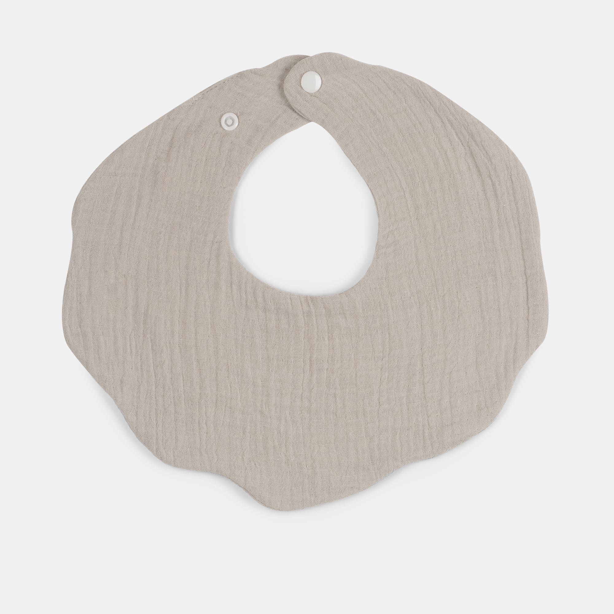 Babero muselina redondo liso gray