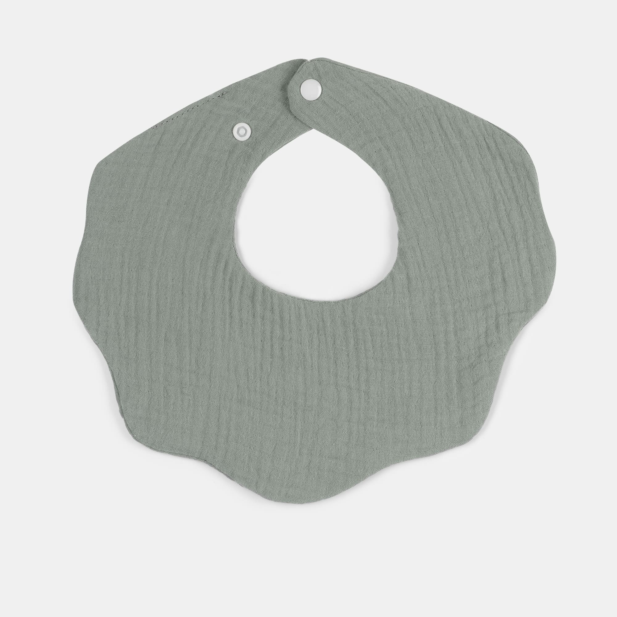 Babero muselina redondo liso mint