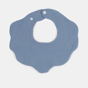 Babero muselina redondo liso blue
