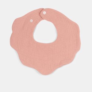 Babero muselina redondo liso pink