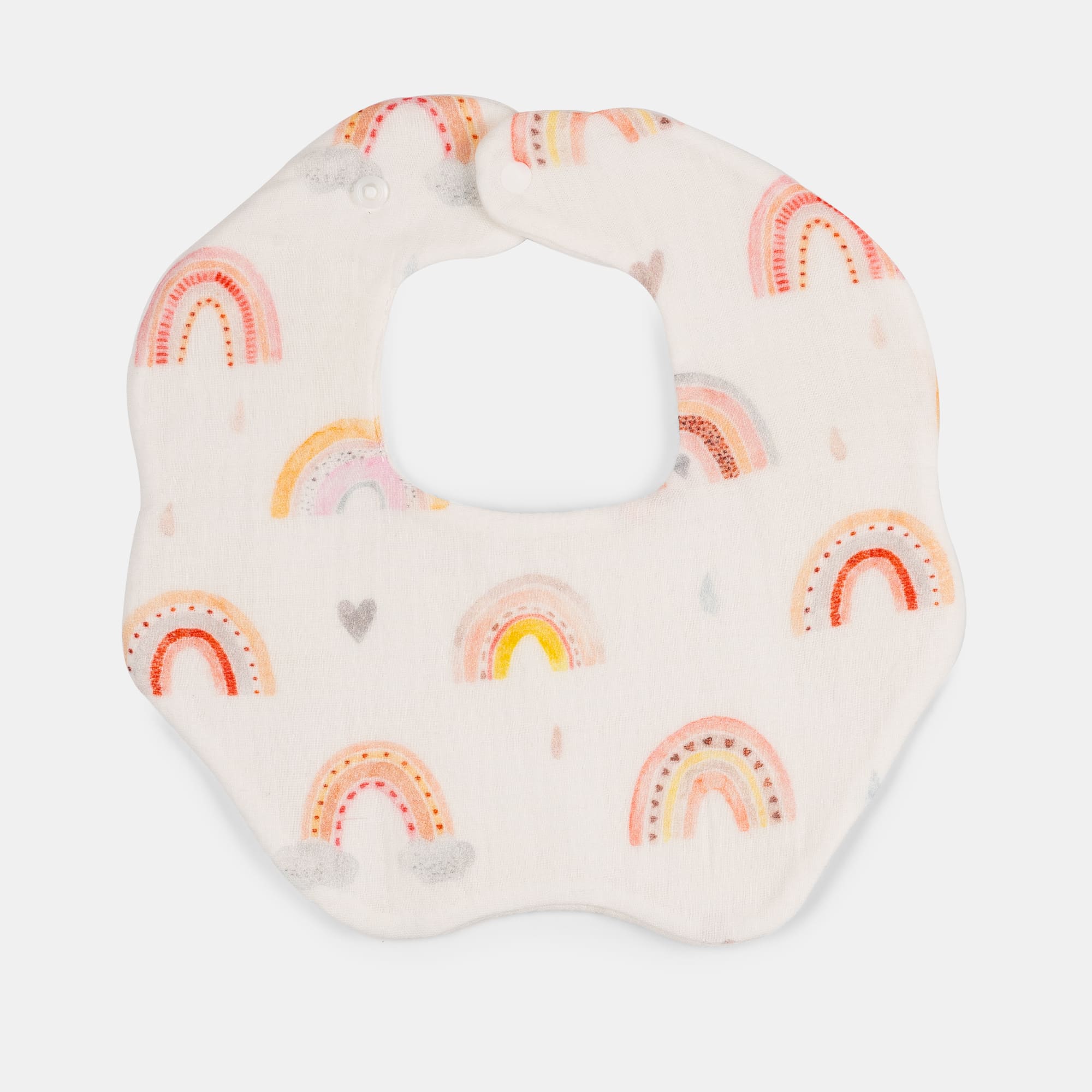 Babero muselina redondo diseños arcoiris