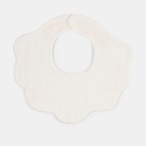Babero muselina redondo liso white
