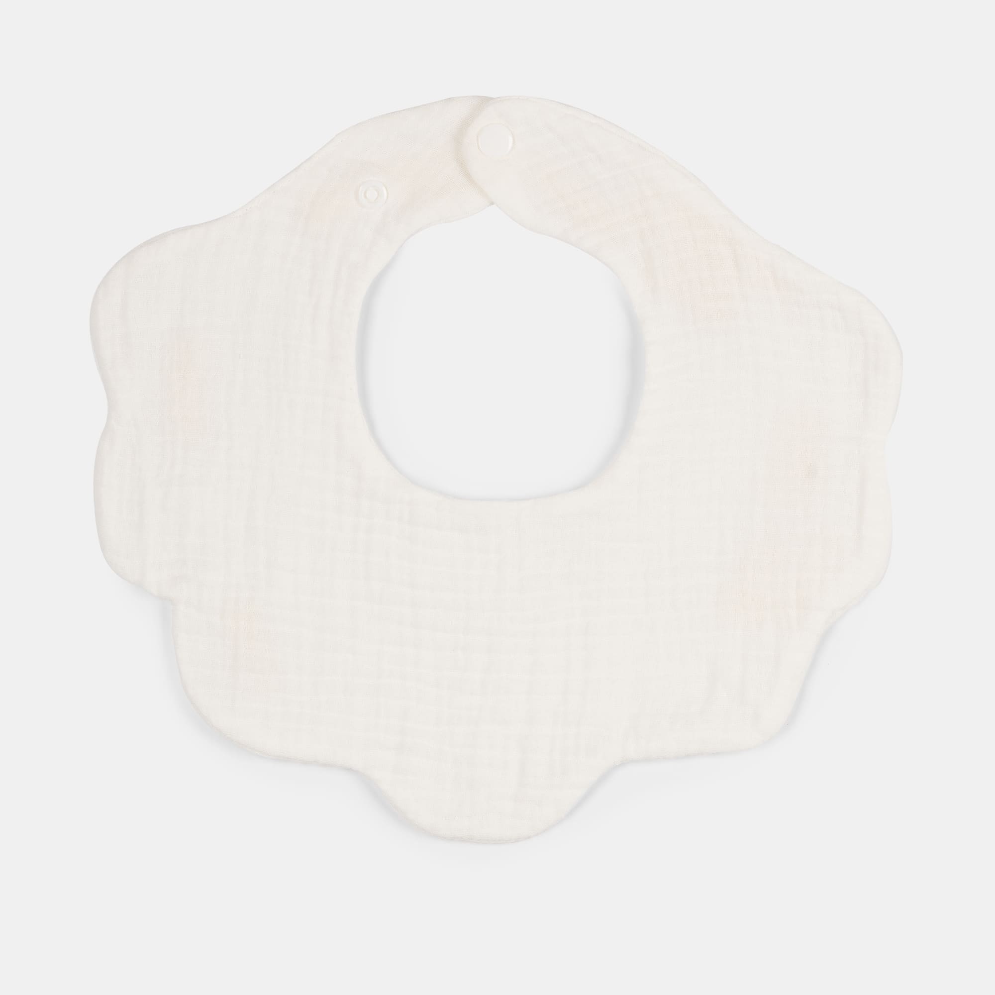 Babero muselina redondo liso white